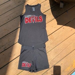 Lady Devils Bling tank & spandex set-YS/YM